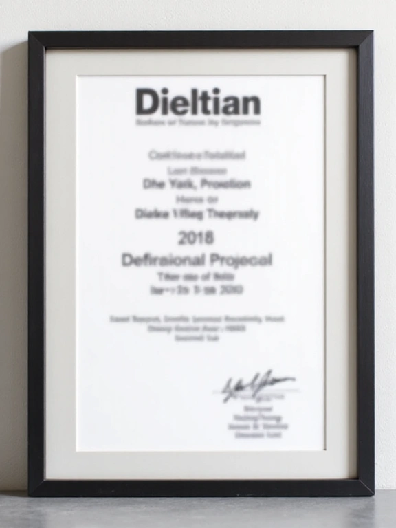 Certificato di abilitazione professionale all'esercizio della professione di Dietista.